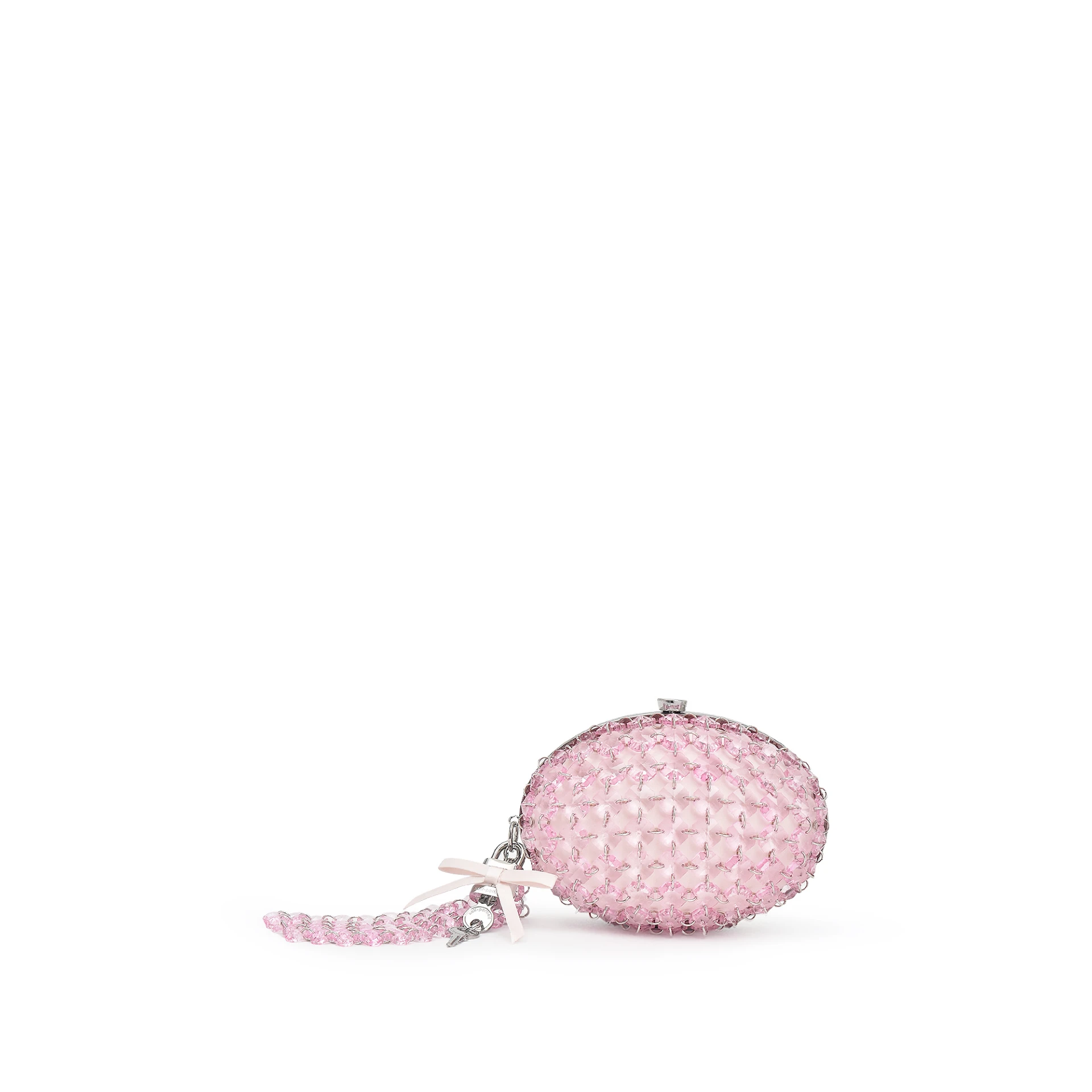 SELF-PORTRAIT Oval Crystal Chain Clutch Bag