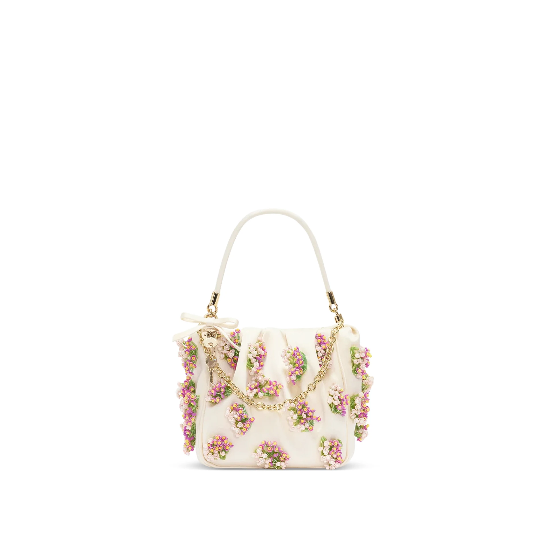 SELF-PORTRAIT Floral Beaded Tote Bag Satin