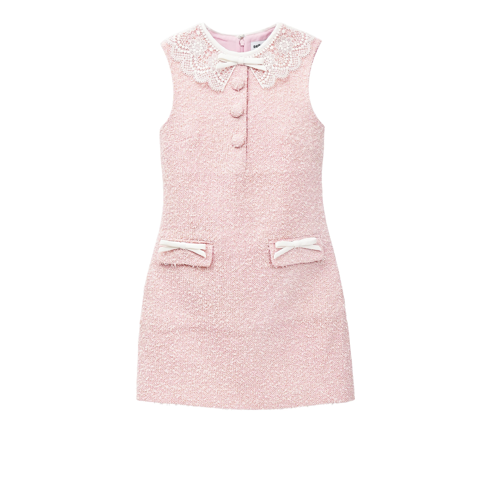 SELF-PORTRAIT Boucle Lace Collar Mini Dress