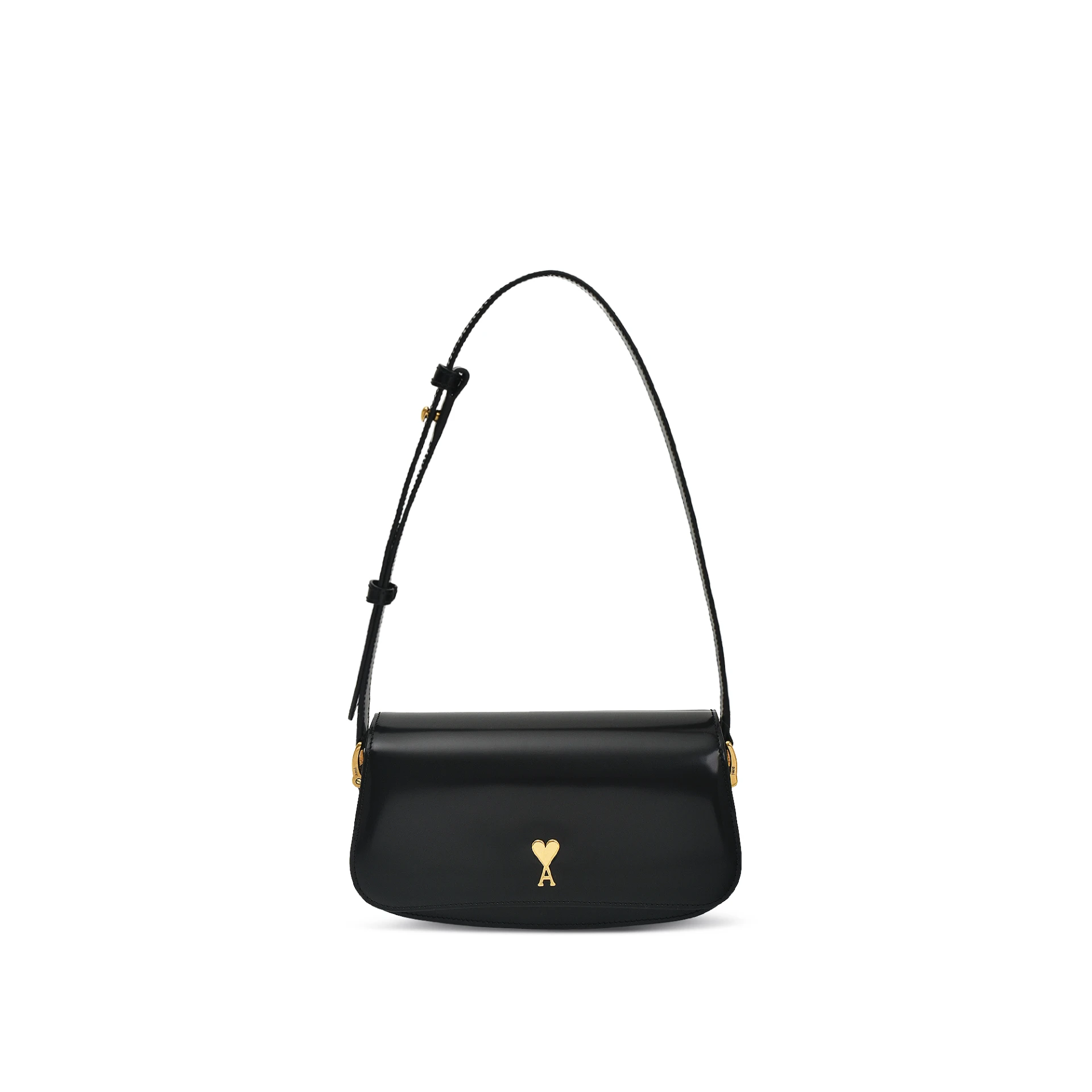 AMI PARIS Paris Paris Shoulder Bag In Glazed Leather