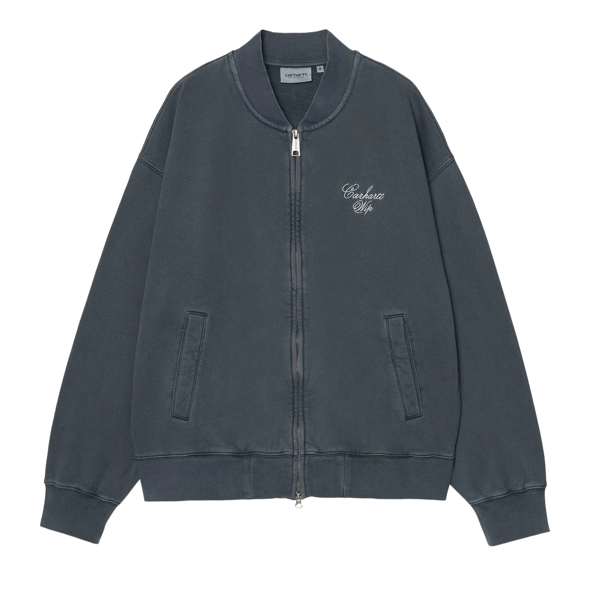CARHARTT Graphic Logo Embroidered Longhand Bomber Garment Dyed
