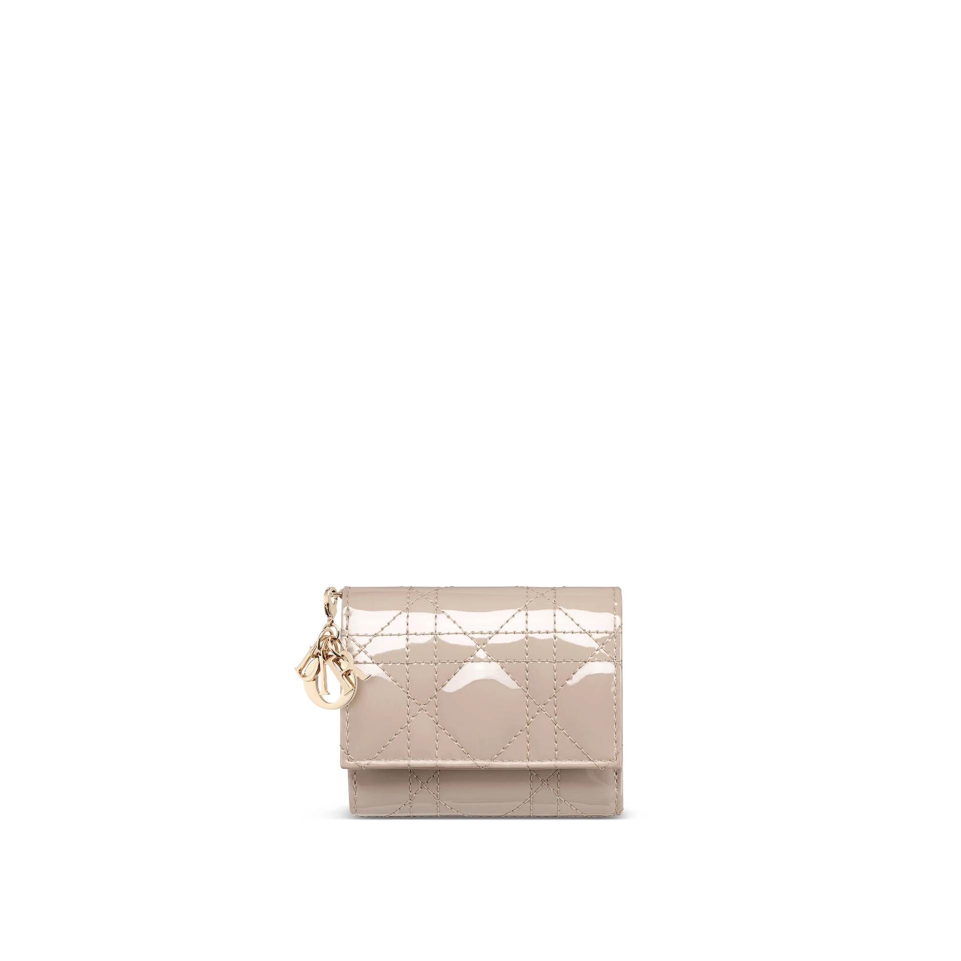 CHRISTIAN DIOR Lady Dior Lotus Medium Wallet Patent Leather