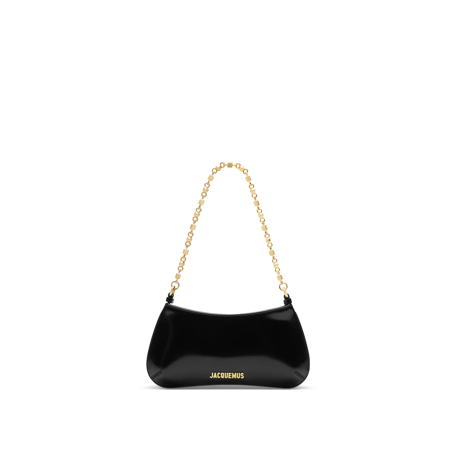 JACQUEMUS Le Petit Bisou Chaine Patent Leather Ghw