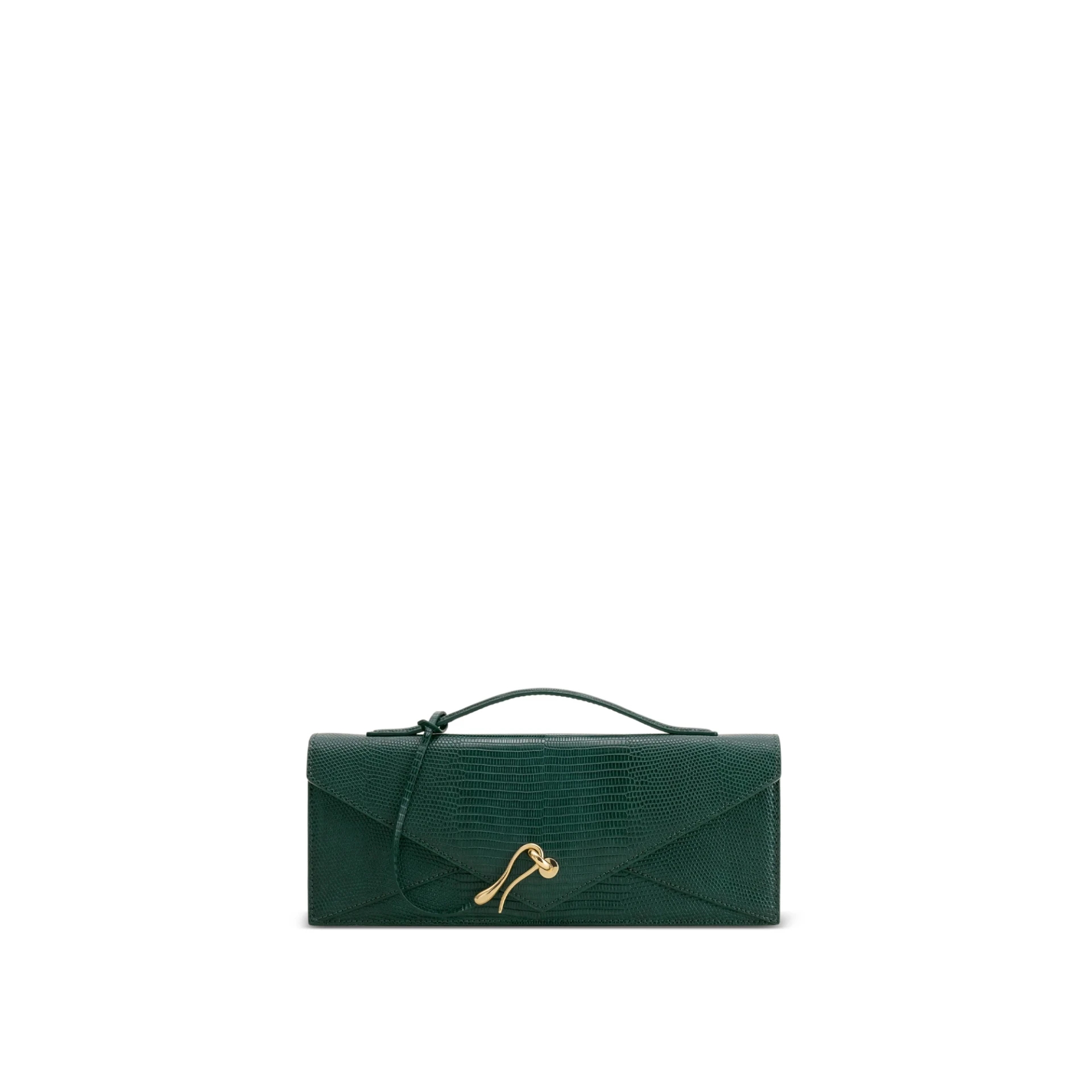 JW PEI Celeste Envelope Top Handle Bag Green Lizard Texture