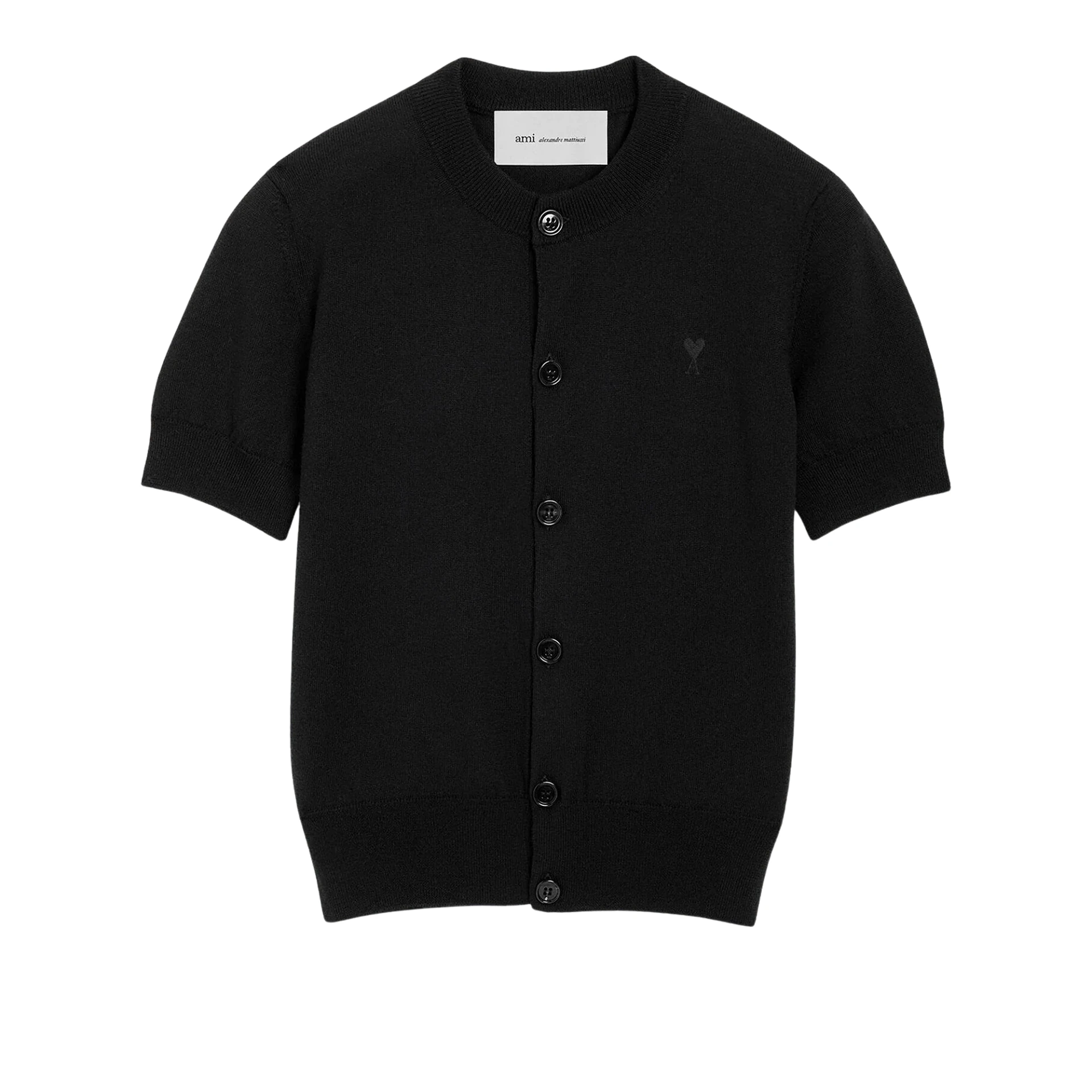 AMI PARIS Black Ami De Coeur Short Sleeves Cardigan