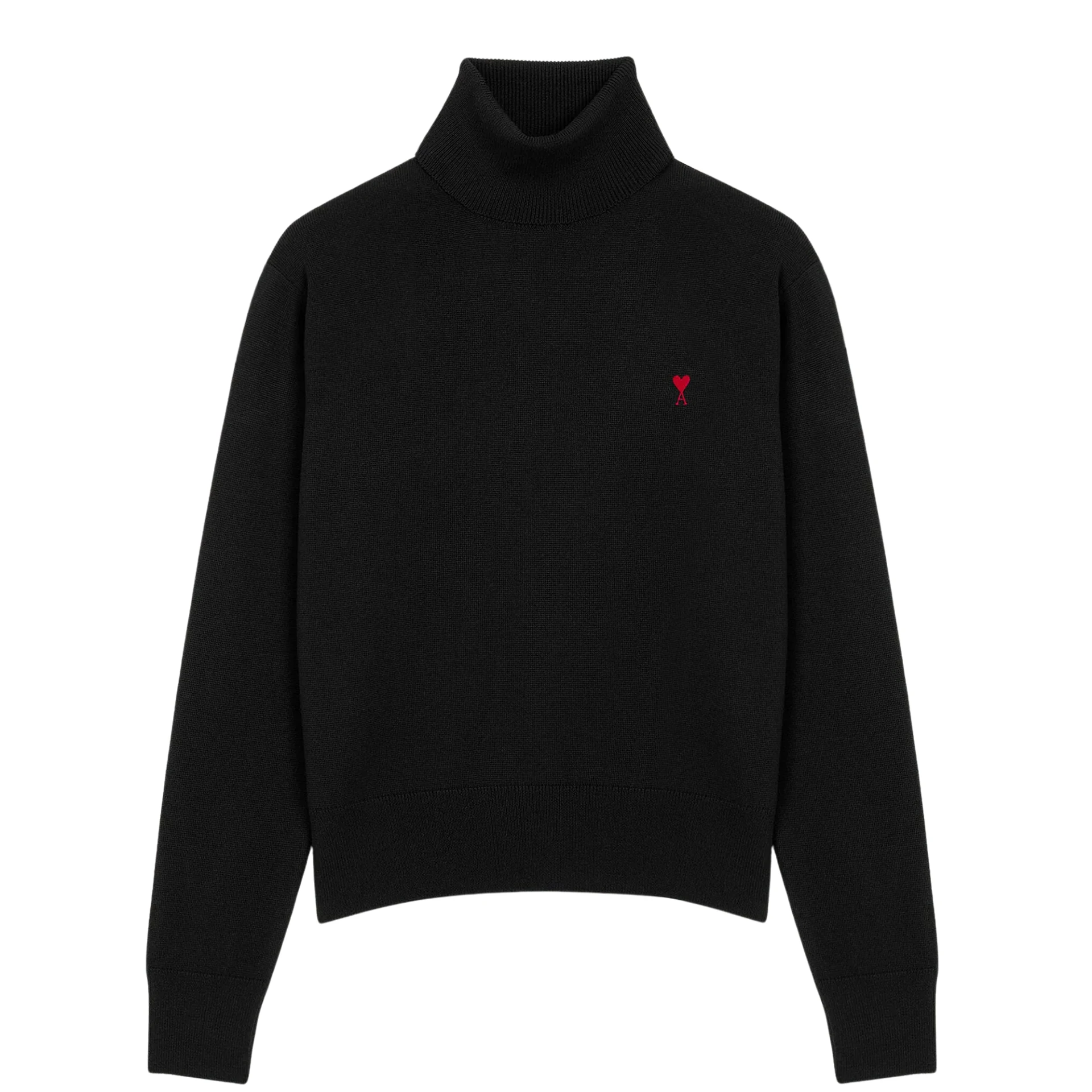 AMI PARIS Red Ami De Coeur Turtleneck Sweater