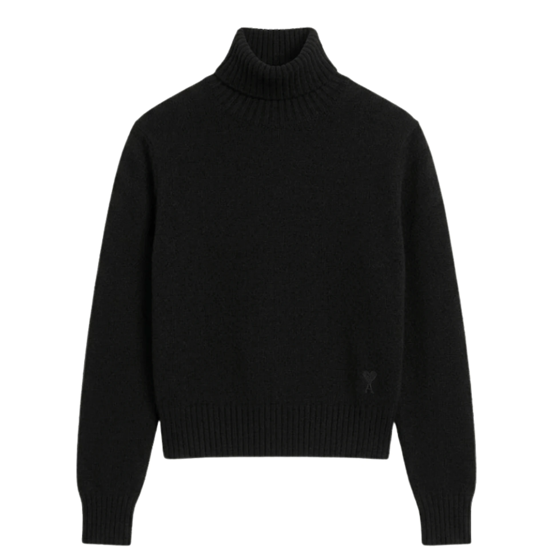 AMI PARIS Black Ami De Coeur Turtleneck Sweater Wool