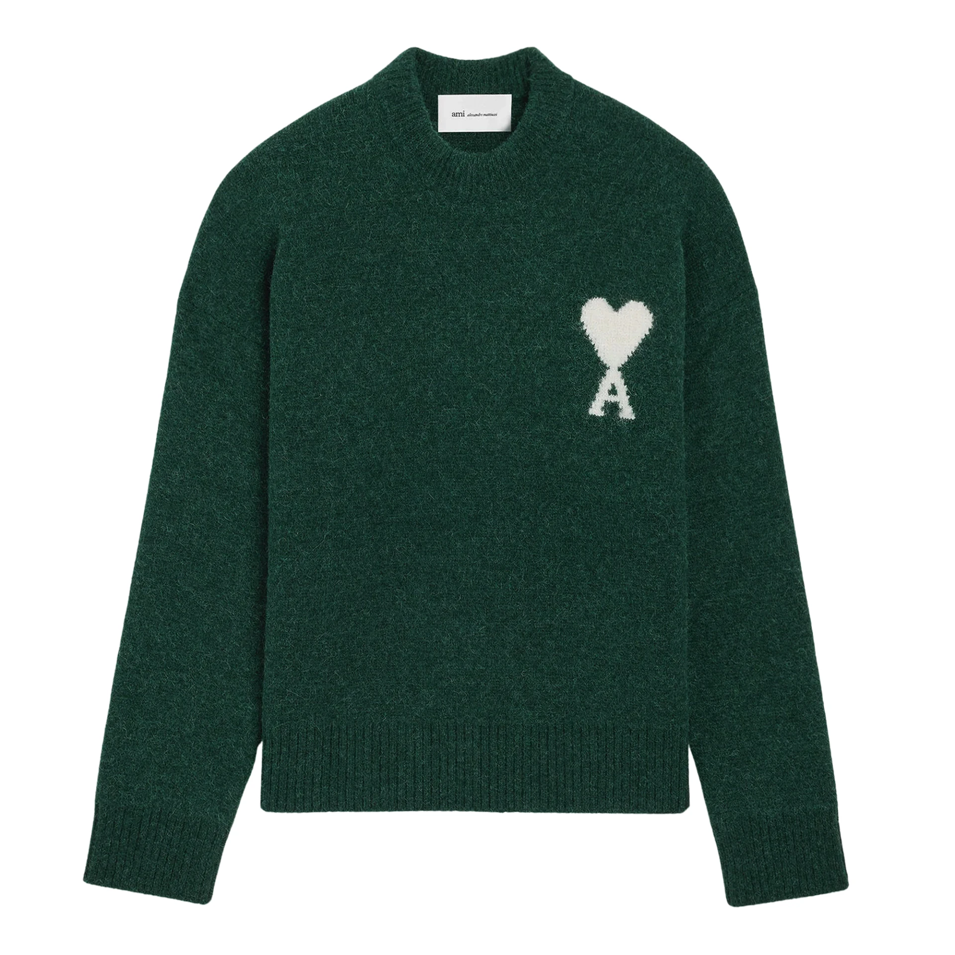 AMI PARIS Big Off White Ami De Coeur Sweater Alpaca Knit
