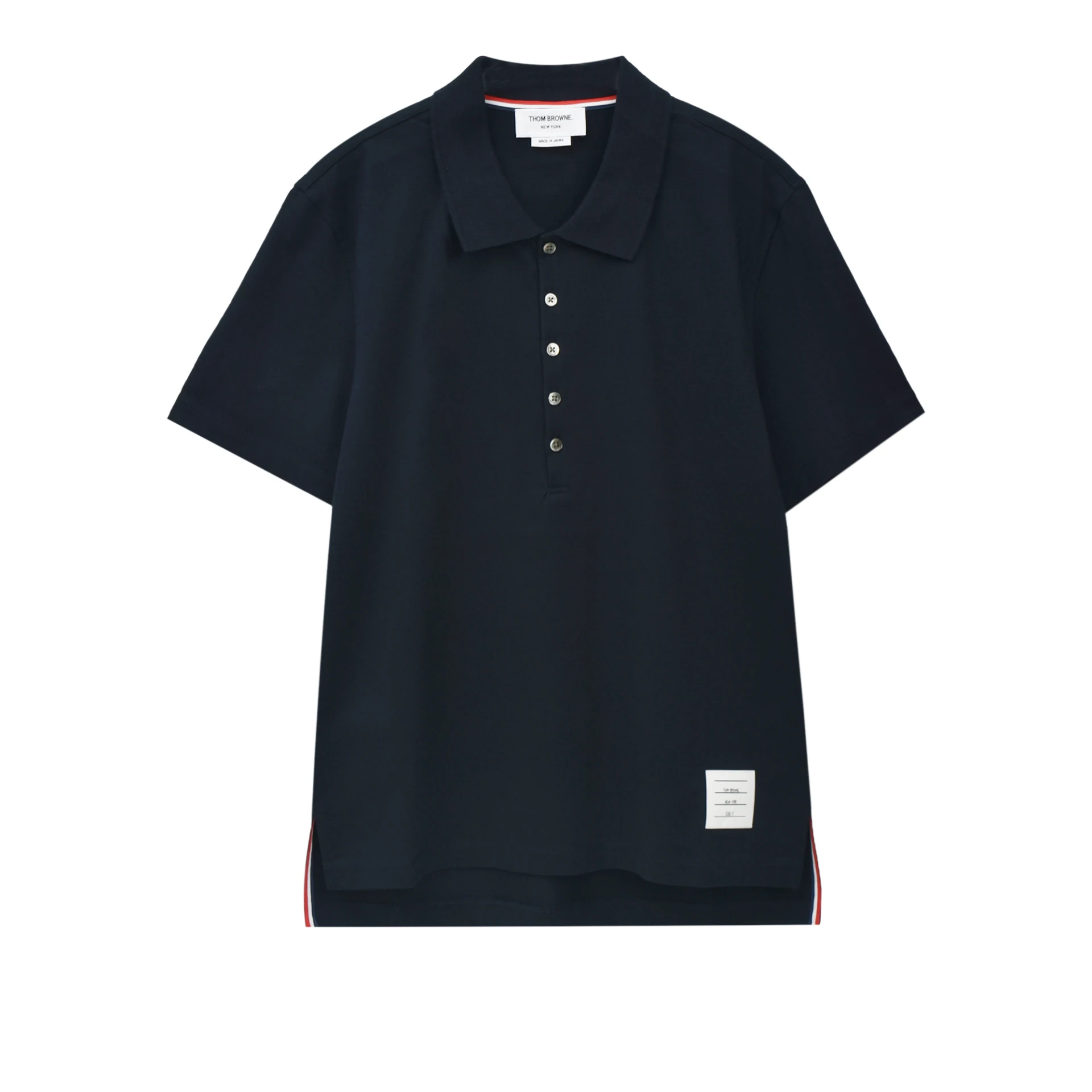 THOM BROWNE Side Slit Polo Shirt Relaxed Fit