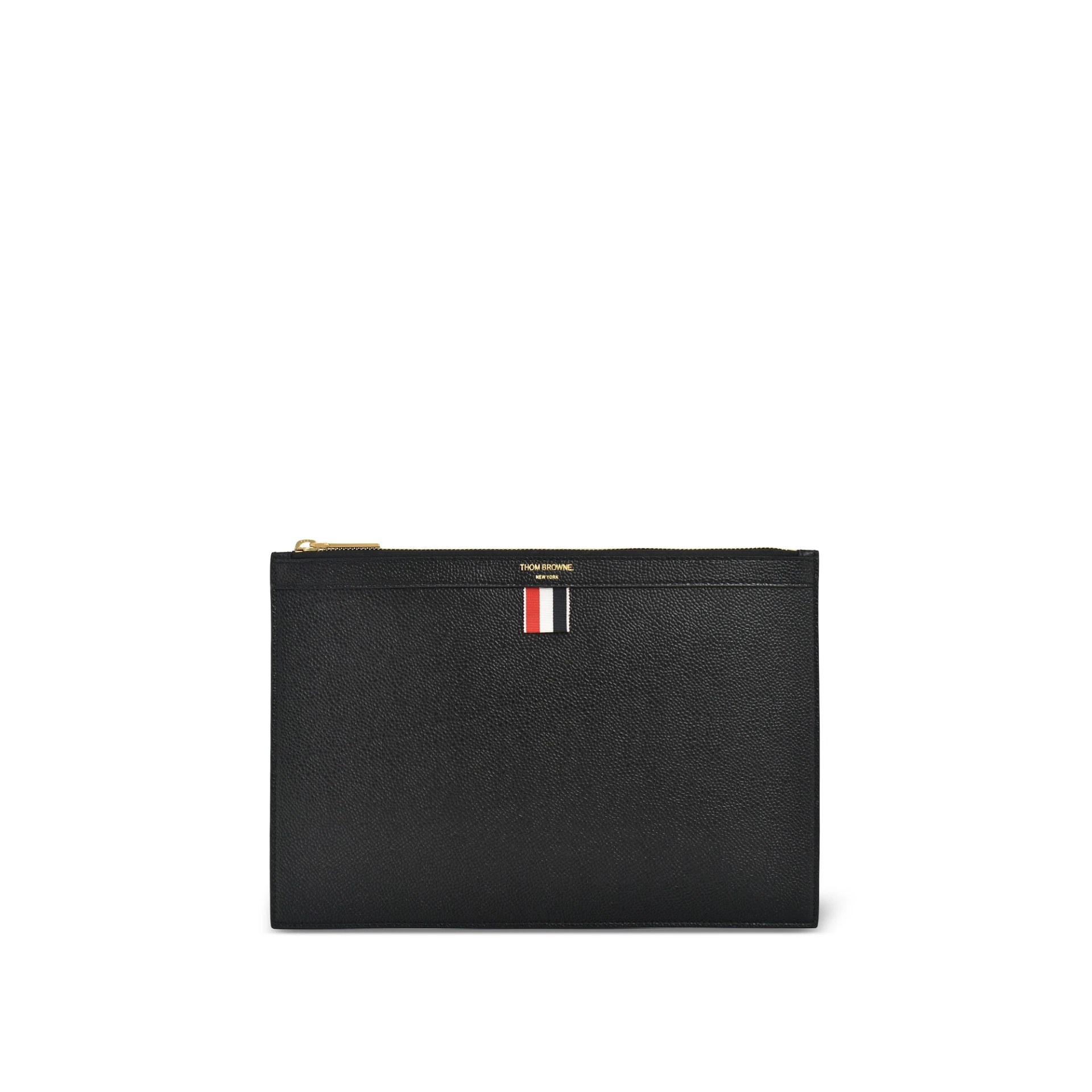 THOM BROWNE Small Document Holder Pebble Grained Leather