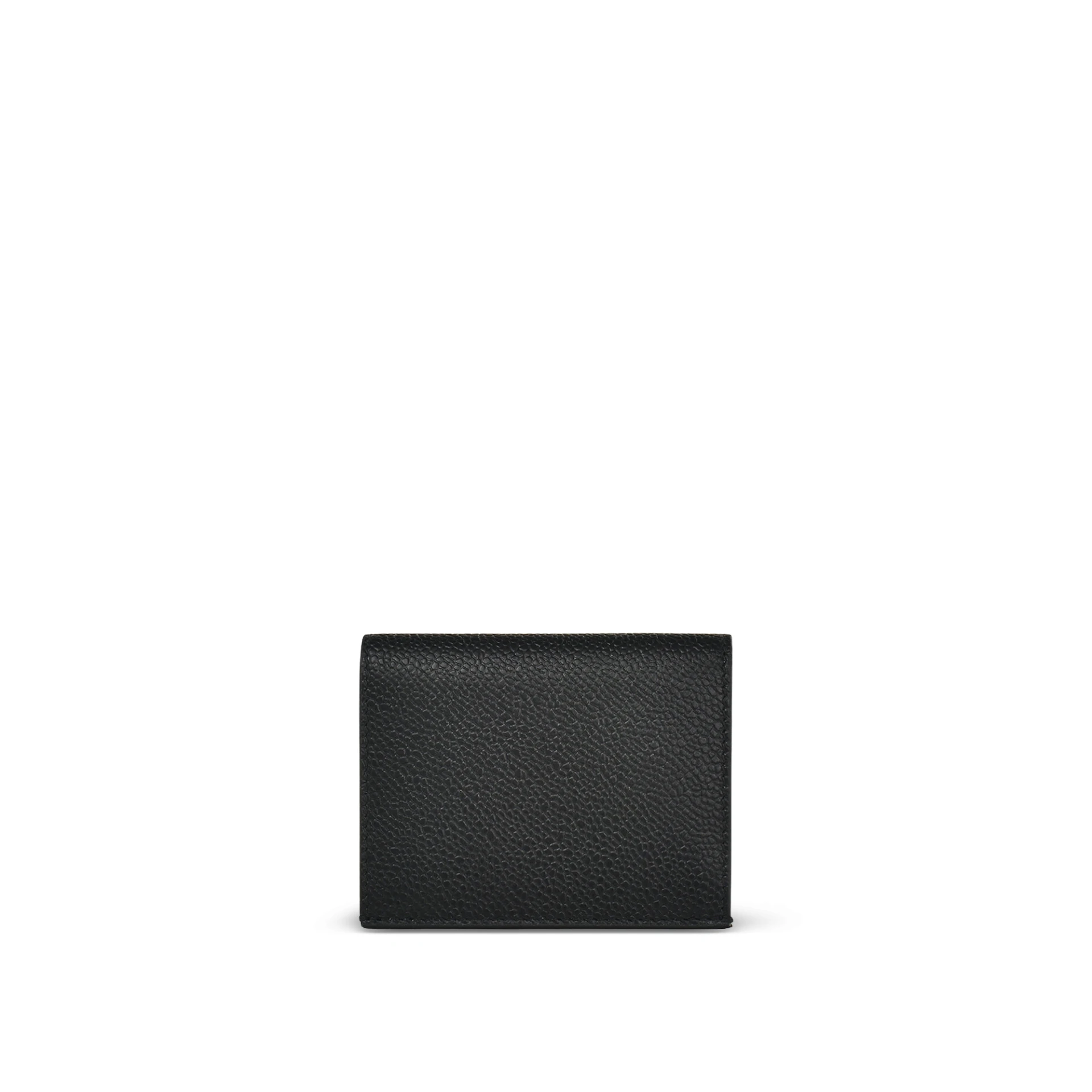 THOM BROWNE Double Card Holder Pebble Leather
