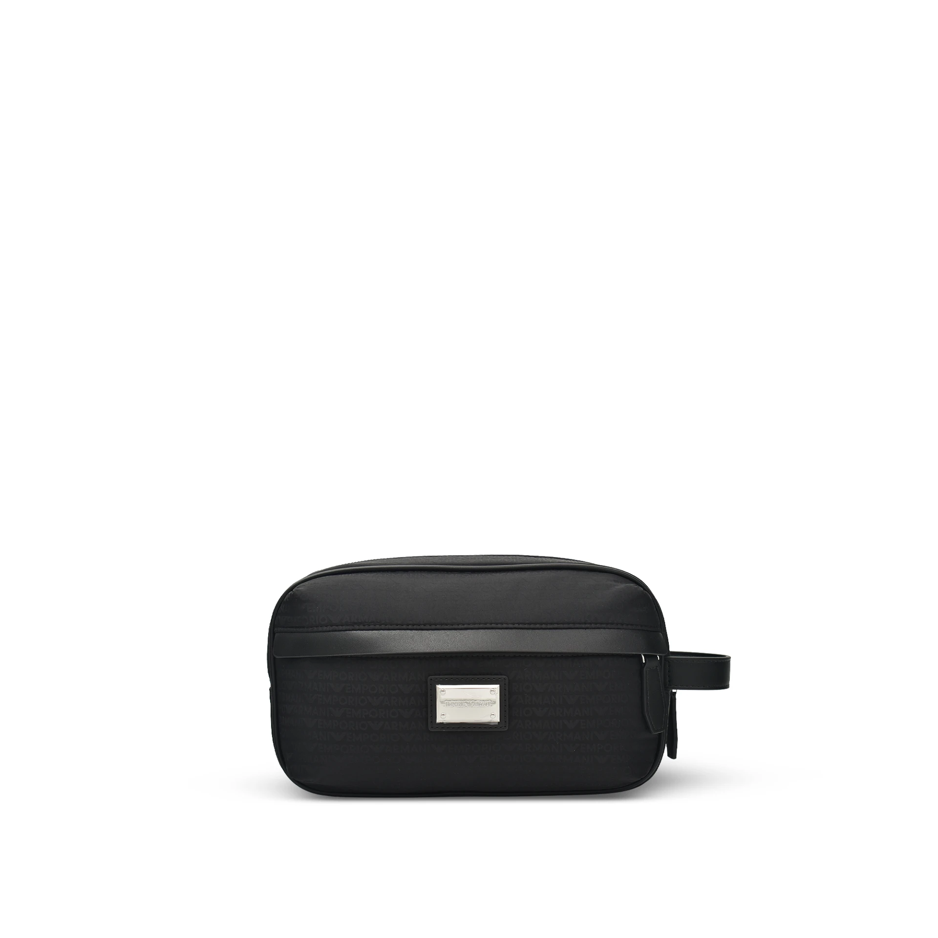 EMPORIO ARMANI All Over Logo Nylon Washbag With Zip Pocket