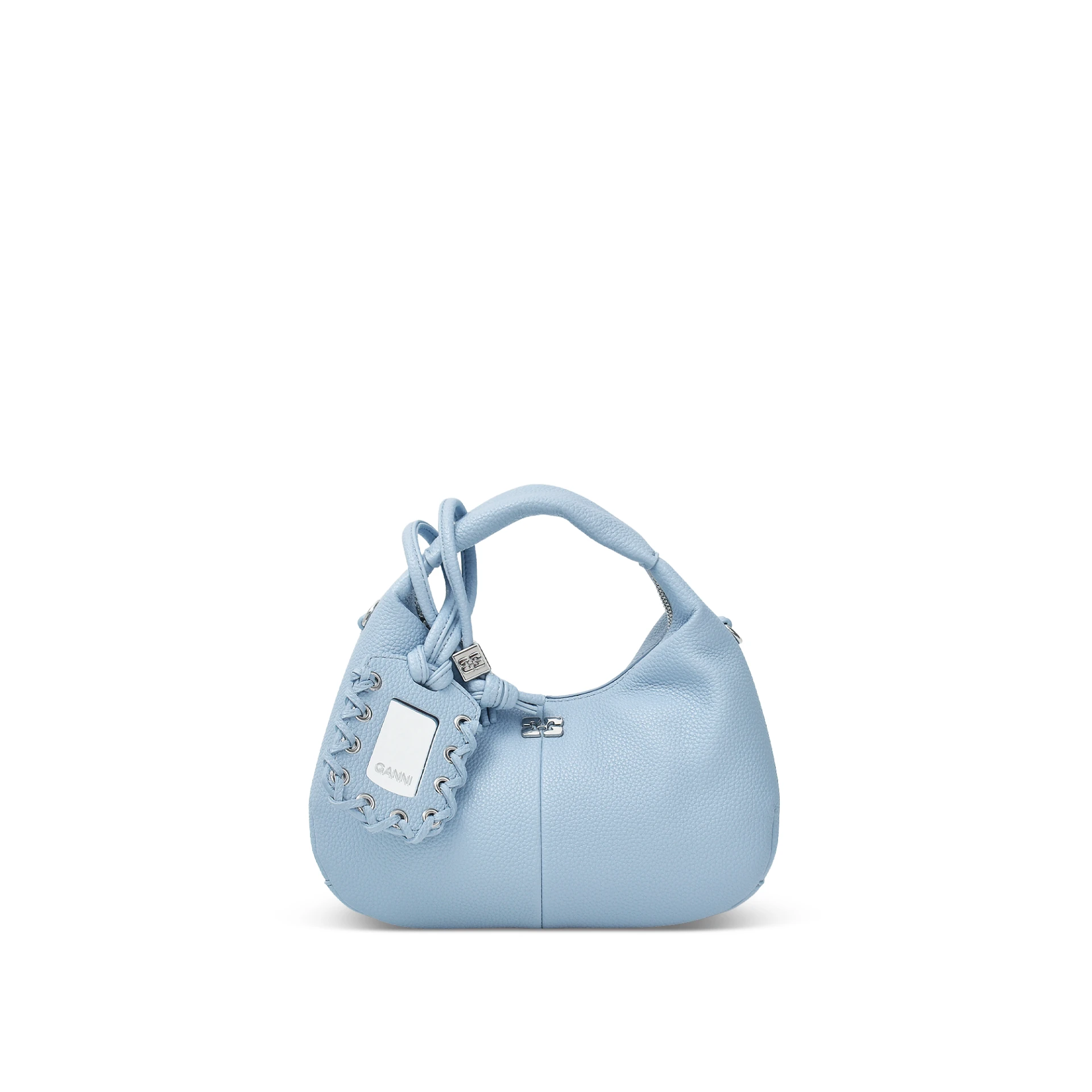 GANNI Mini Hobo Bag In Grained Leather