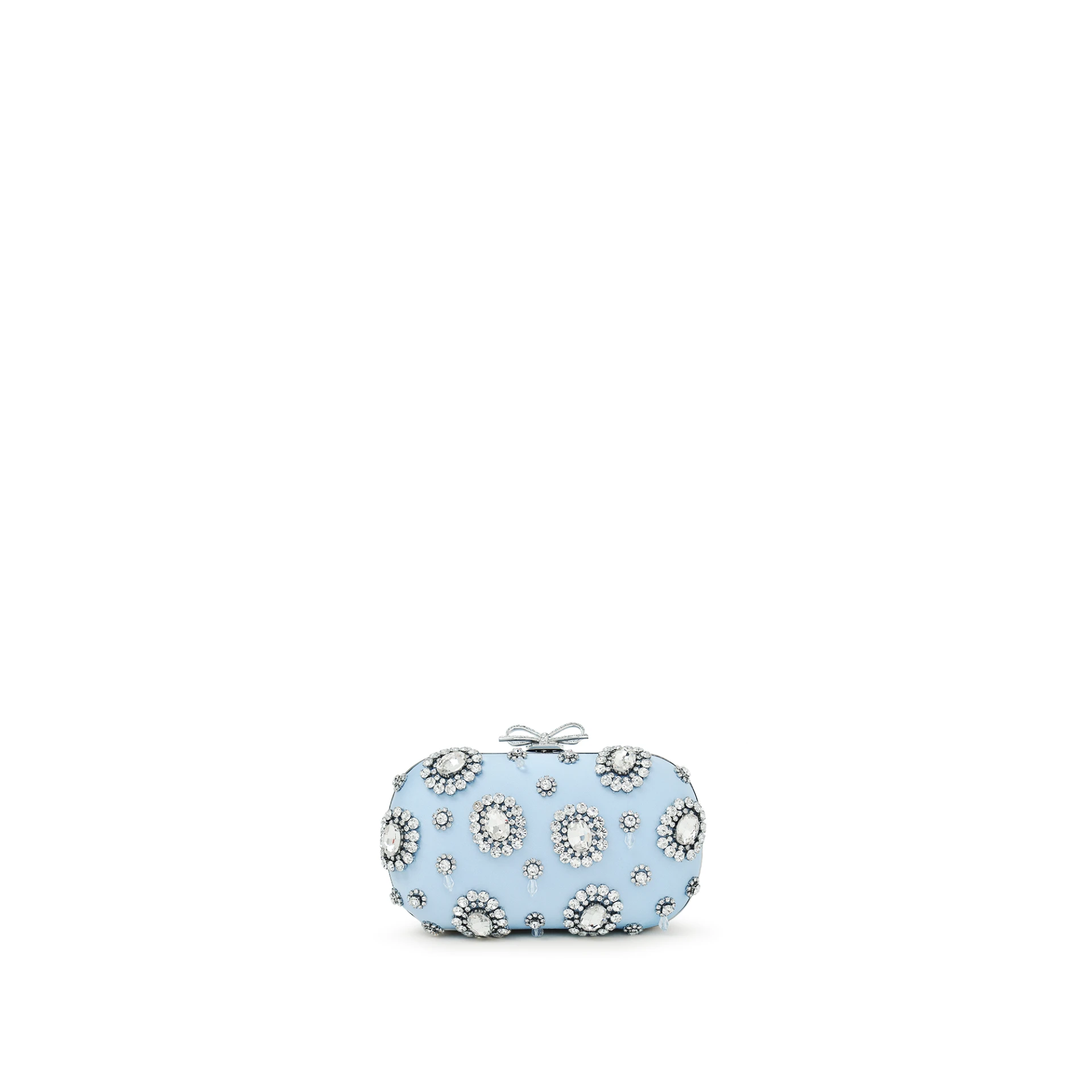 SELF-PORTRAIT Multi Crystal Clutch Satin