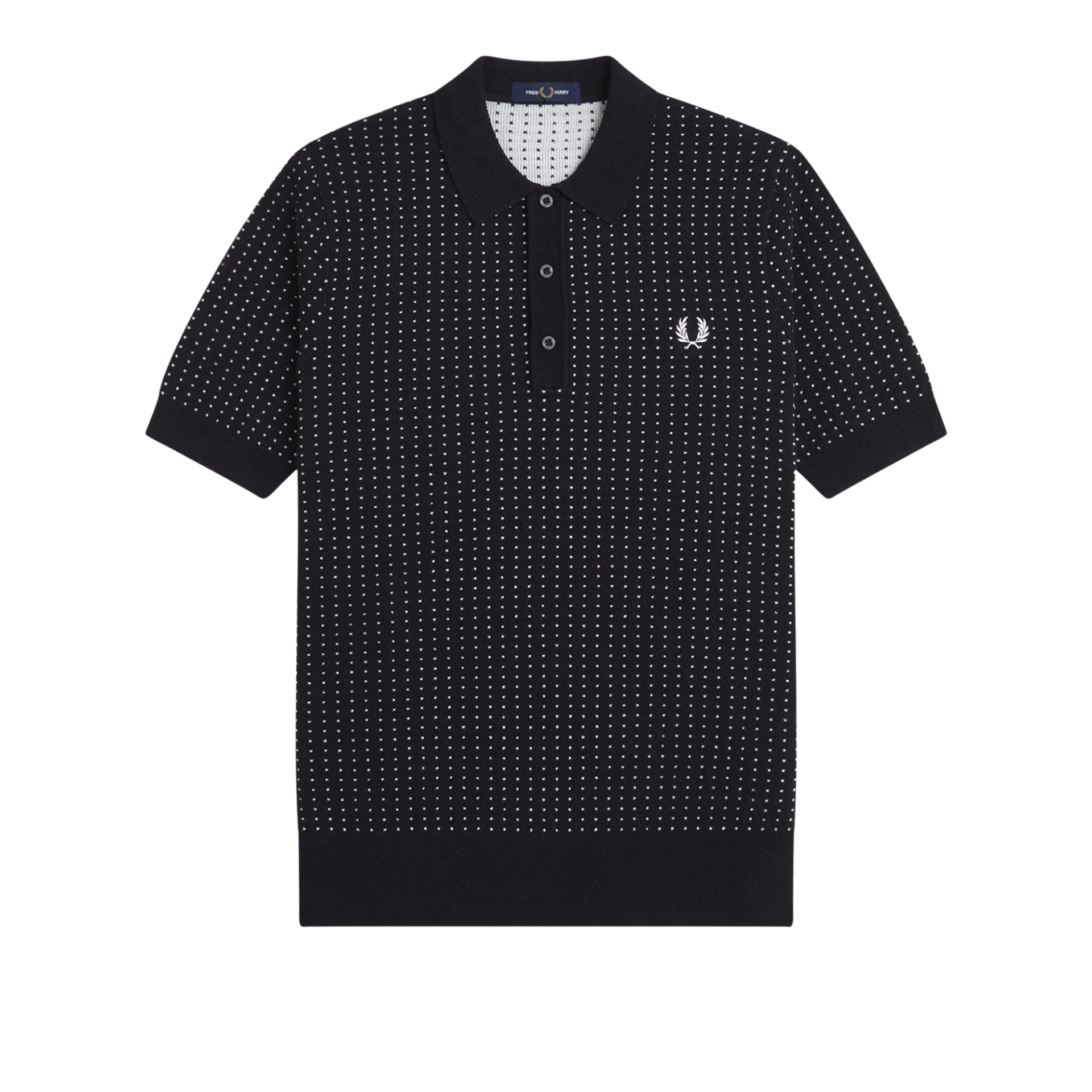 FRED PERRY Boucle Dot Knitted Polo Shirt