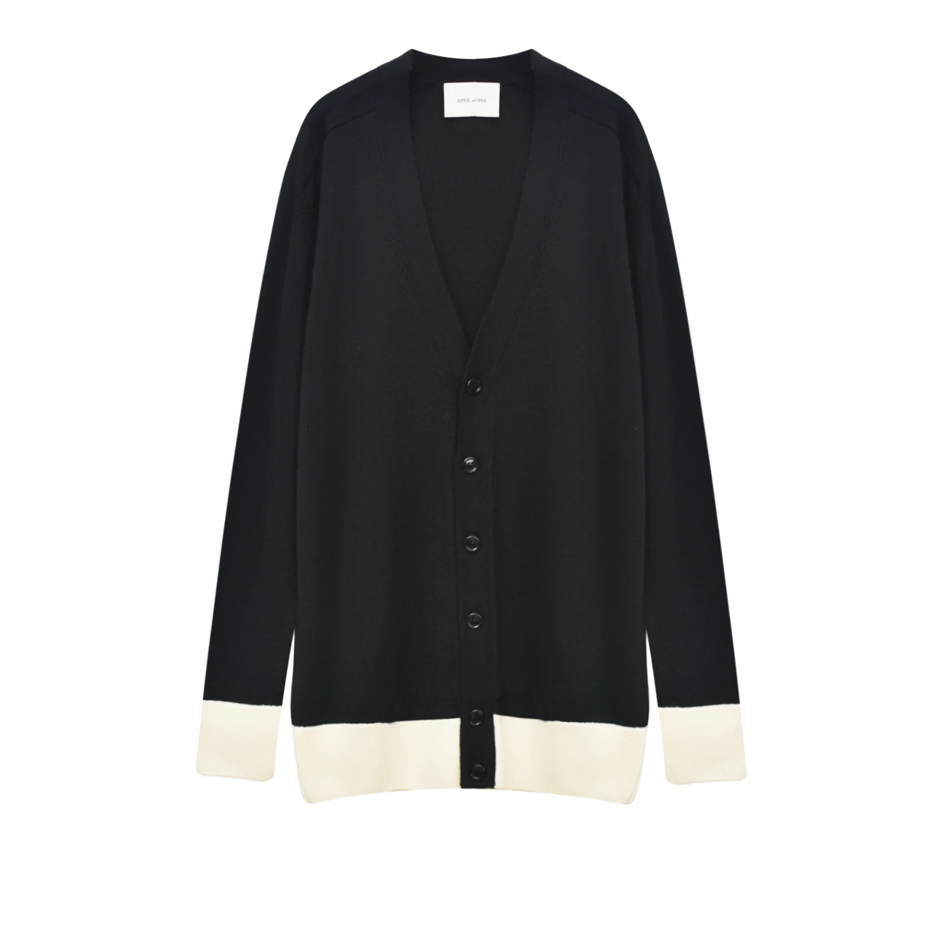 AMI PARIS Ami De Coeur Color Block Cardigan