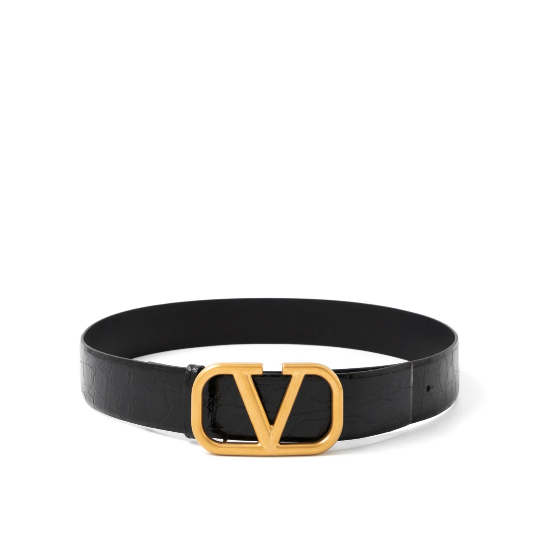 VALENTINO Vlogo 21mm Belt Croc Stamp Ghw
