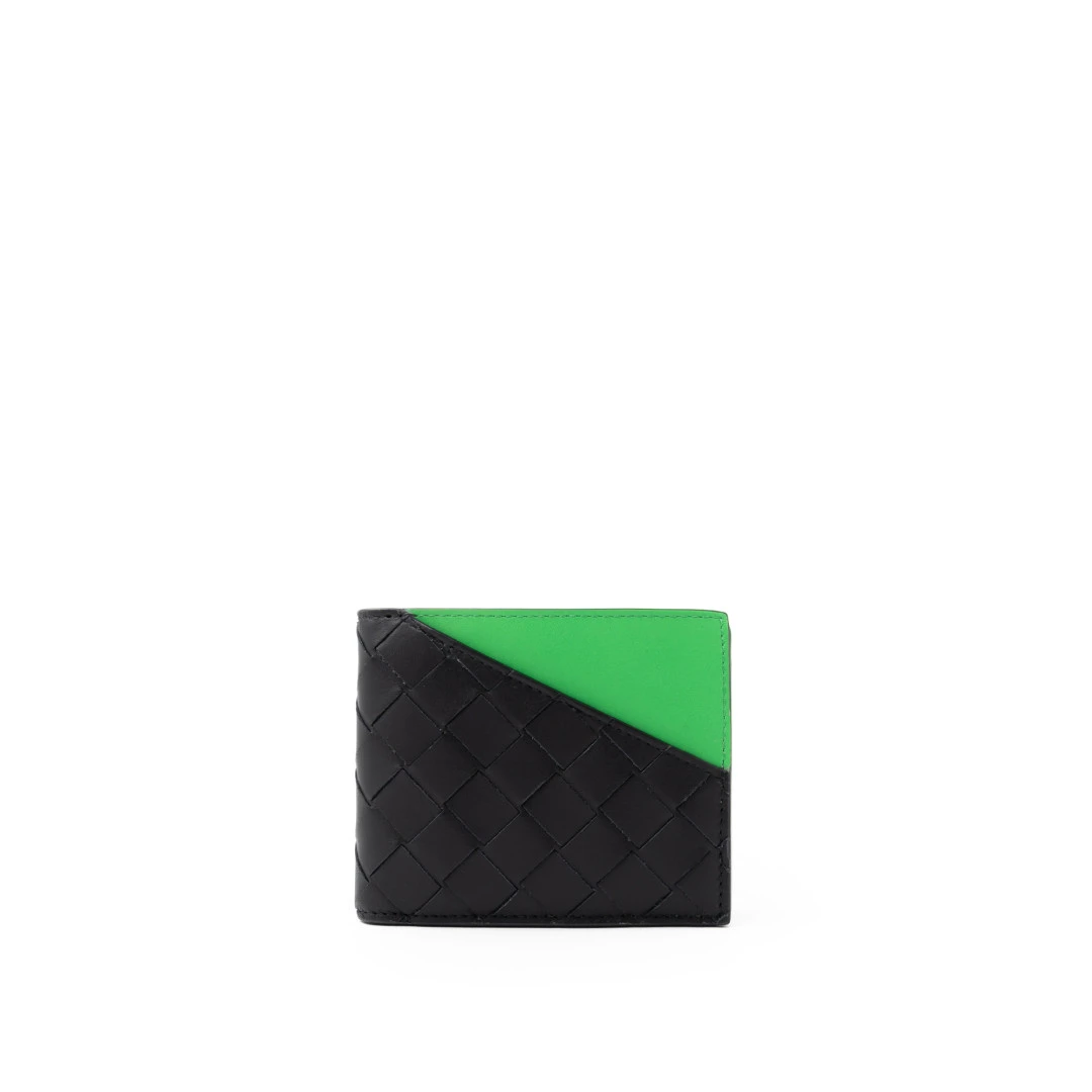 BOTTEGA VENETA Intrecciato 15 Bicolor Coin Bifold Wallet