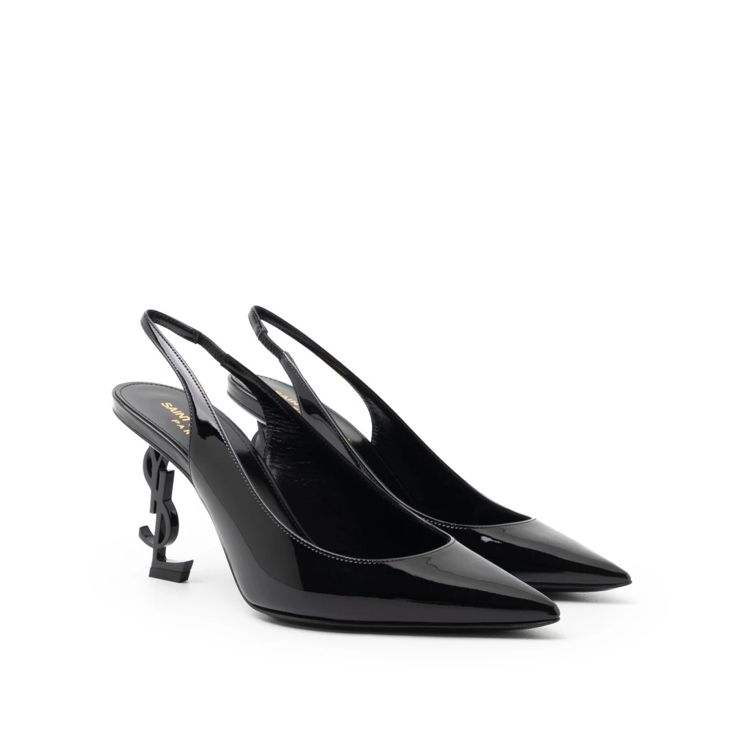 SAINT LAURENT Opyum 85mm Slingback Patent Leather