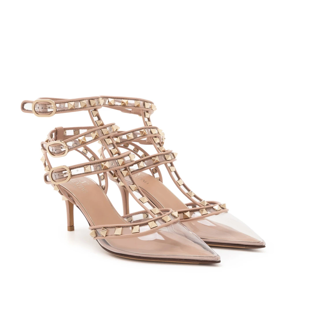 VALENTINO Rockstud Ankle Strap 65mm Pvc