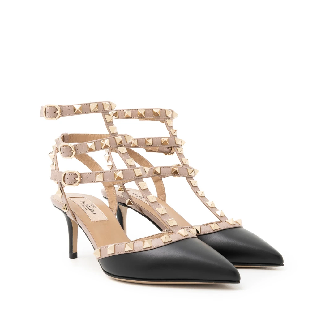 VALENTINO Rockstud Ankle Strap 65mm Calf Leather