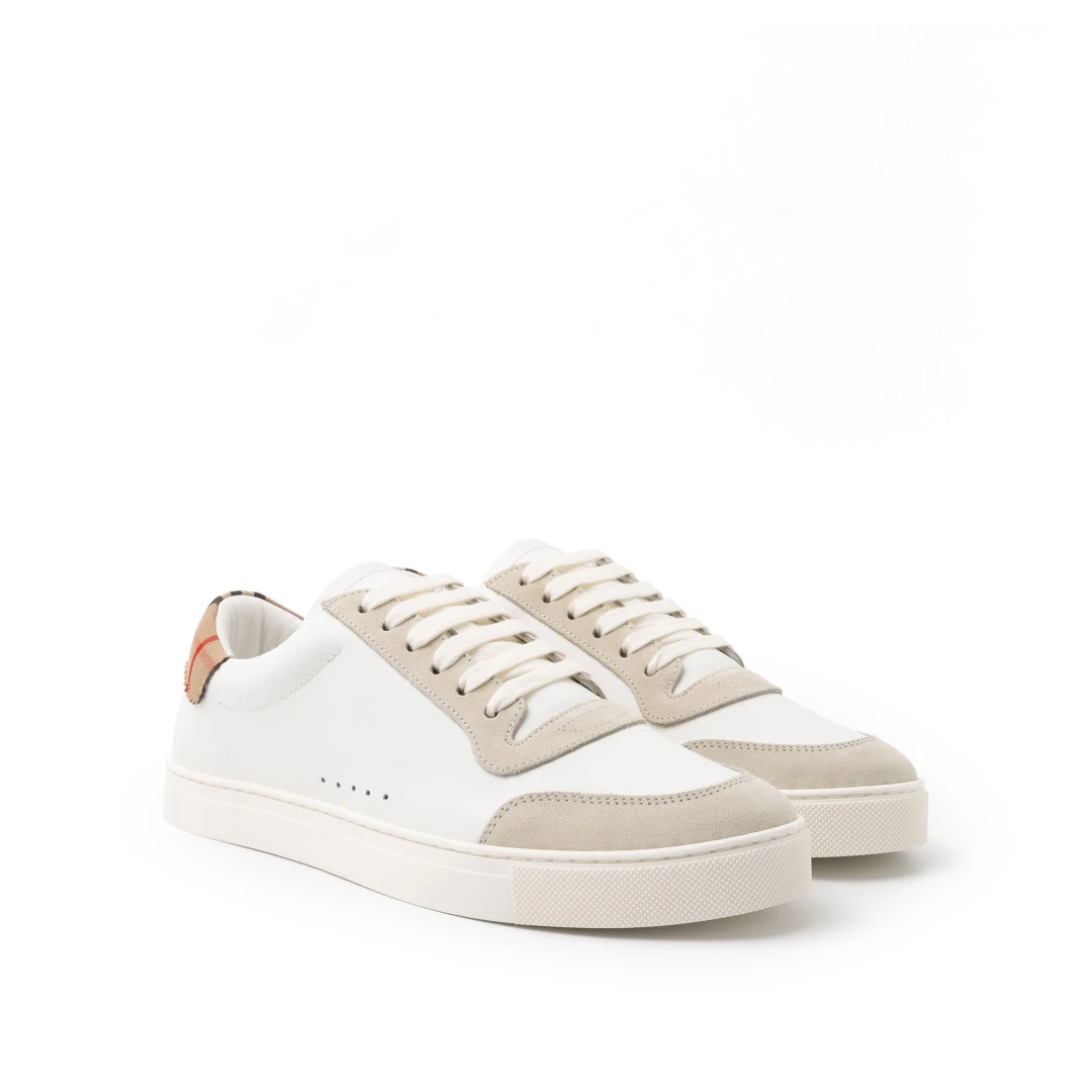 BURBERRY Robin Check Low Top Sneaker Leather Suede