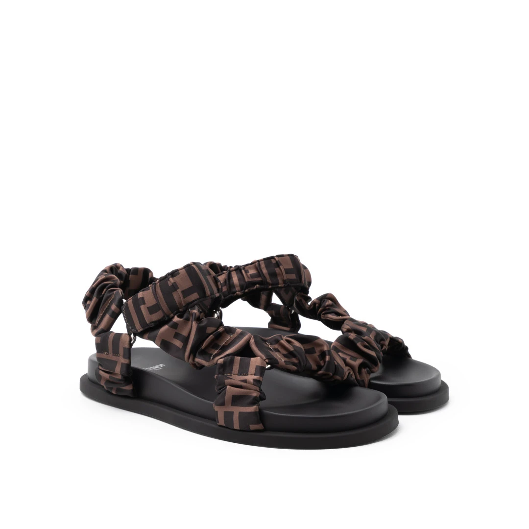 FENDI Feel FF Motif Satin Sandal 