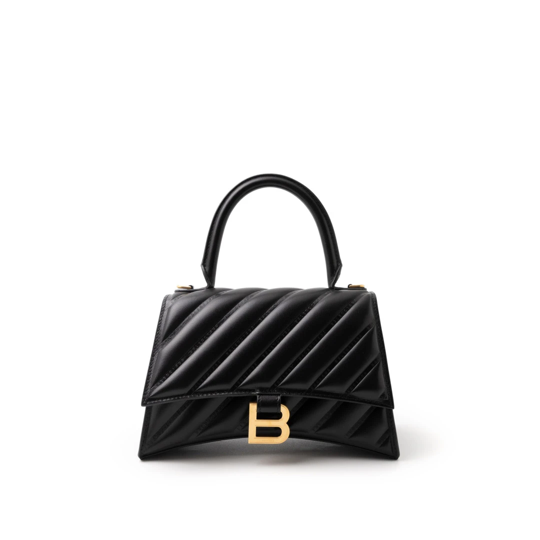BALENCIAGA Hourglass Small Quilted Calf Leather Ghw