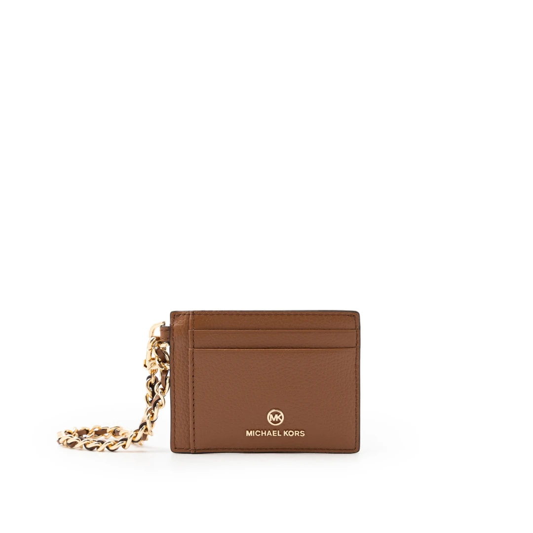 MICHAEL KORS Small Pebbled With Chain Card Holder