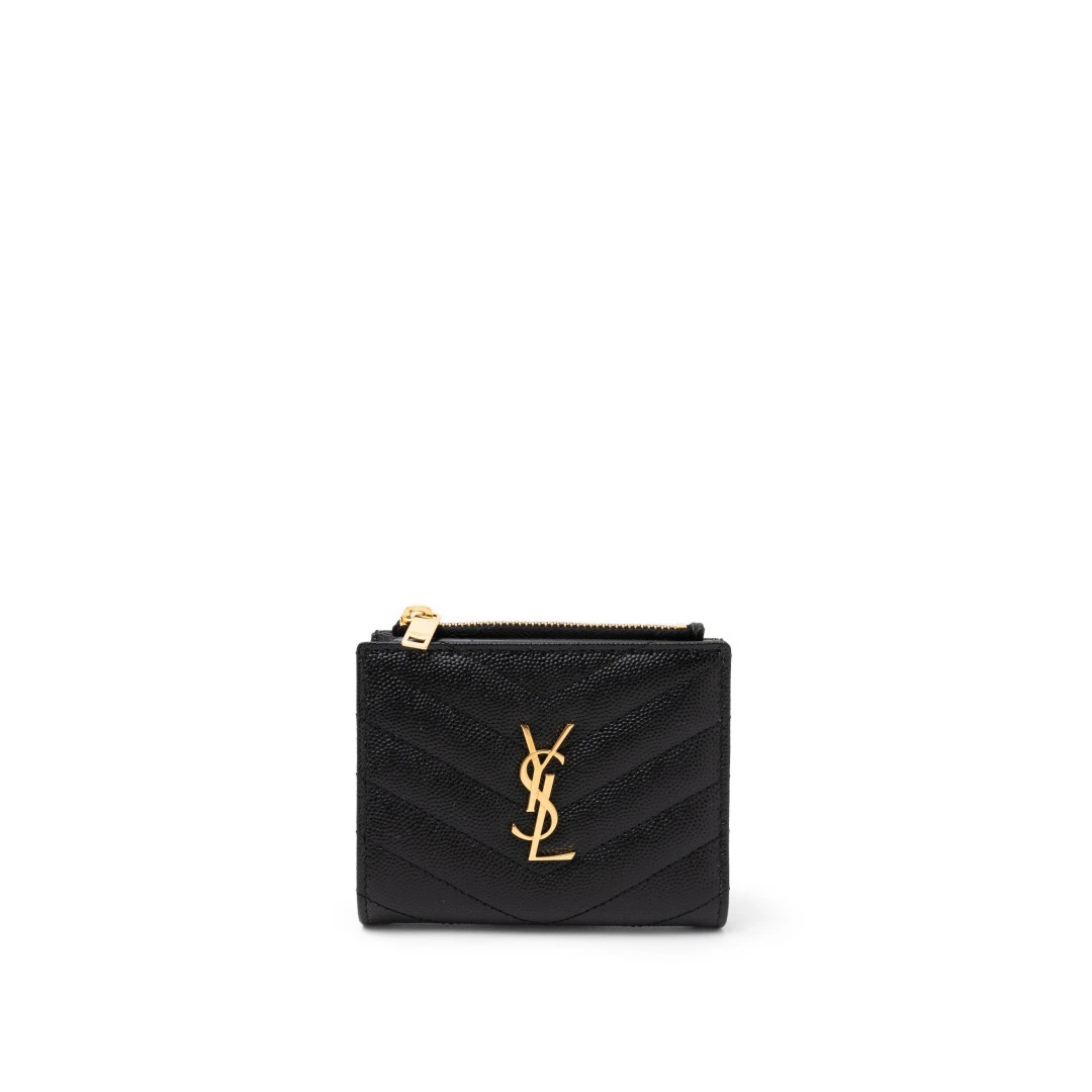 SAINT LAURENT Cassandre Compact Wallet Matelasse Ghw