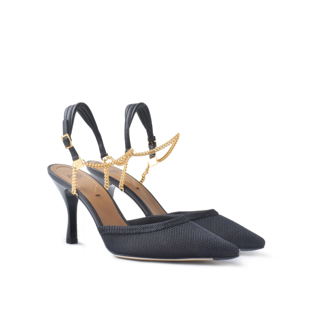 FENDI Colibri Lite 85mm Slingback With Chain Strap