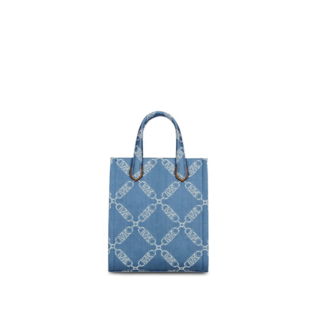MICHAEL KORS Gigi XS Crossbody Bag Pebbled Jacquard Denim