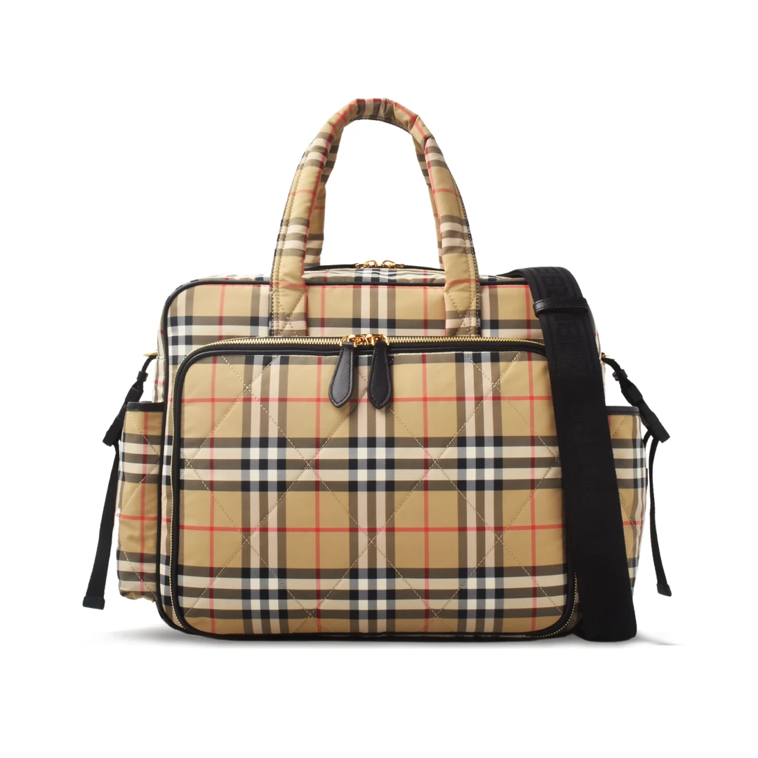 BURBERRY Check Baby Diaper Bag Nylon