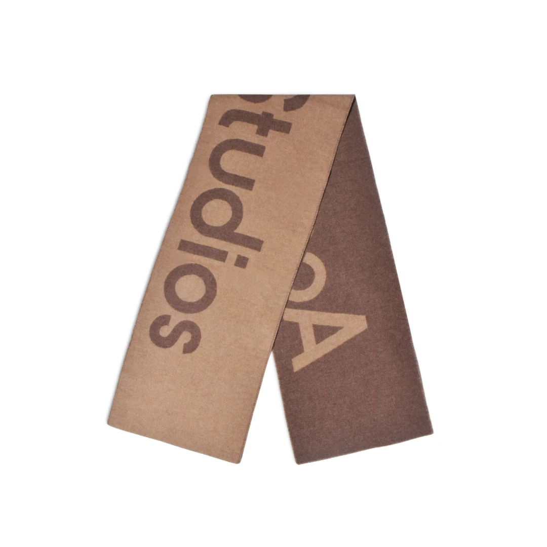 ACNE STUDIOS Logo Print Jacquard Scarf Narrow