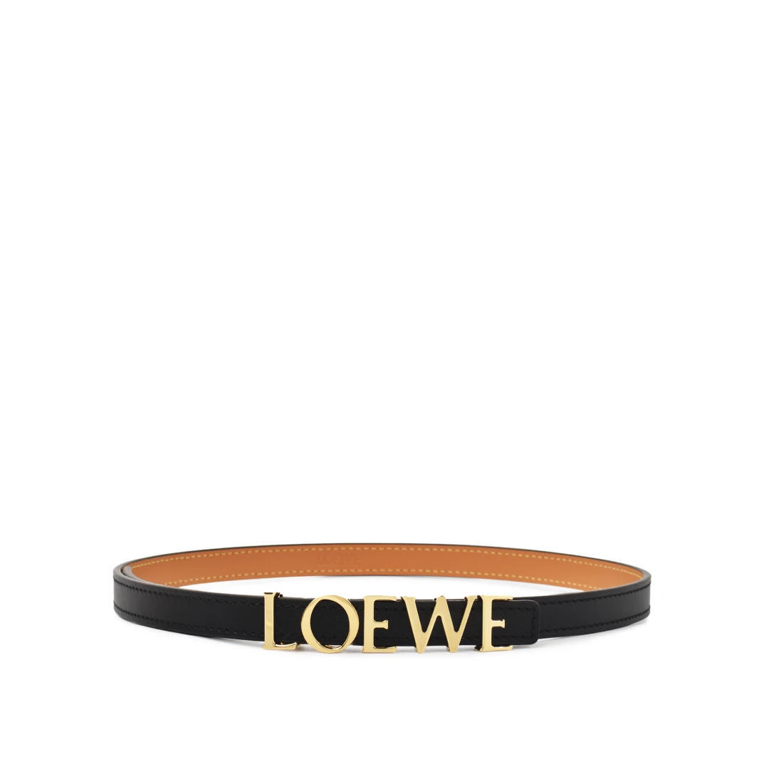 LOEWE Lettering Logo 15mm Belt Smooth Calfskin