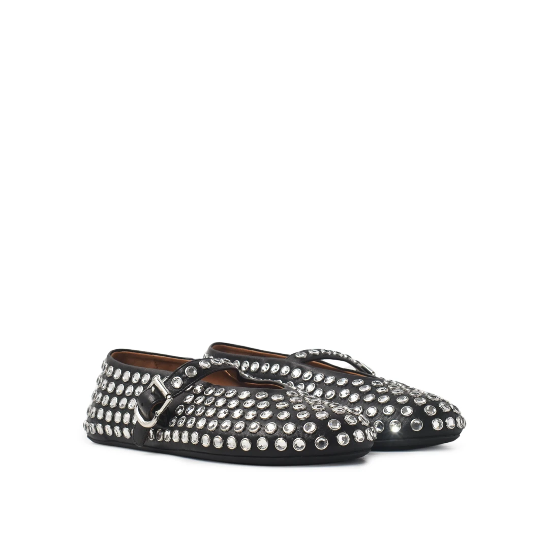 ALAIA Strass Ballet Flats Rhinestones Lambskin
