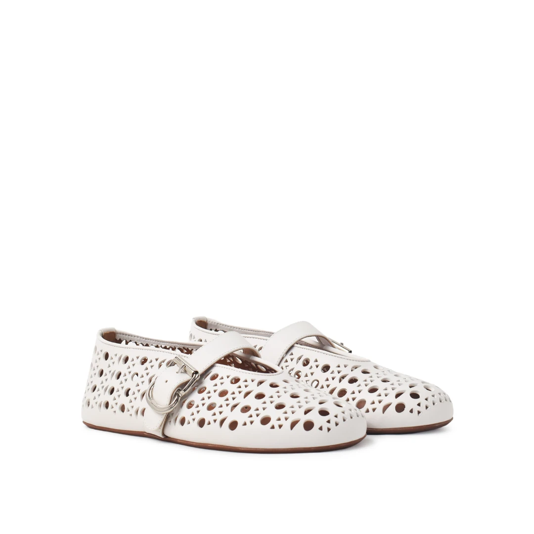 ALAIA Vienne Ballet Flats Lambskin