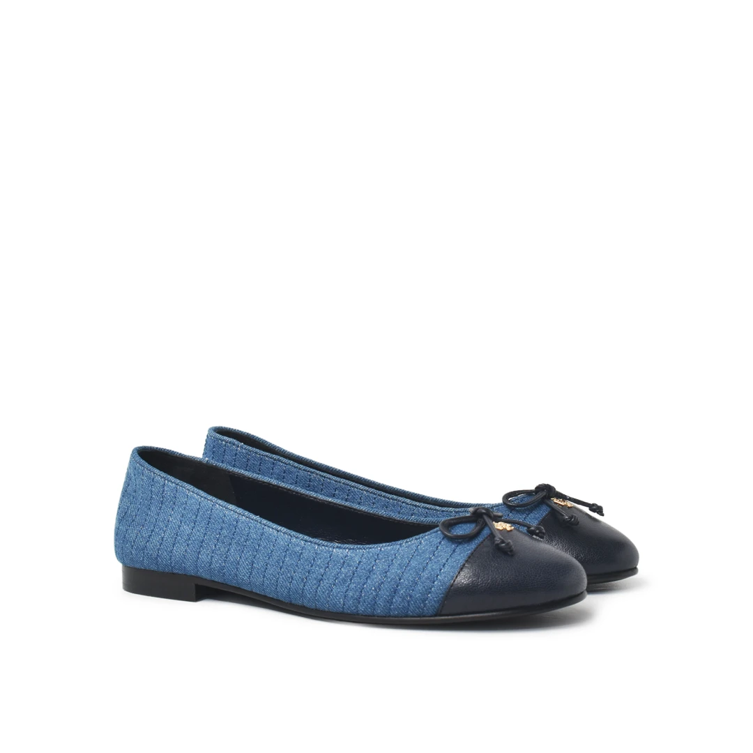 TORY BURCH Cap Toe Quilted Ballet