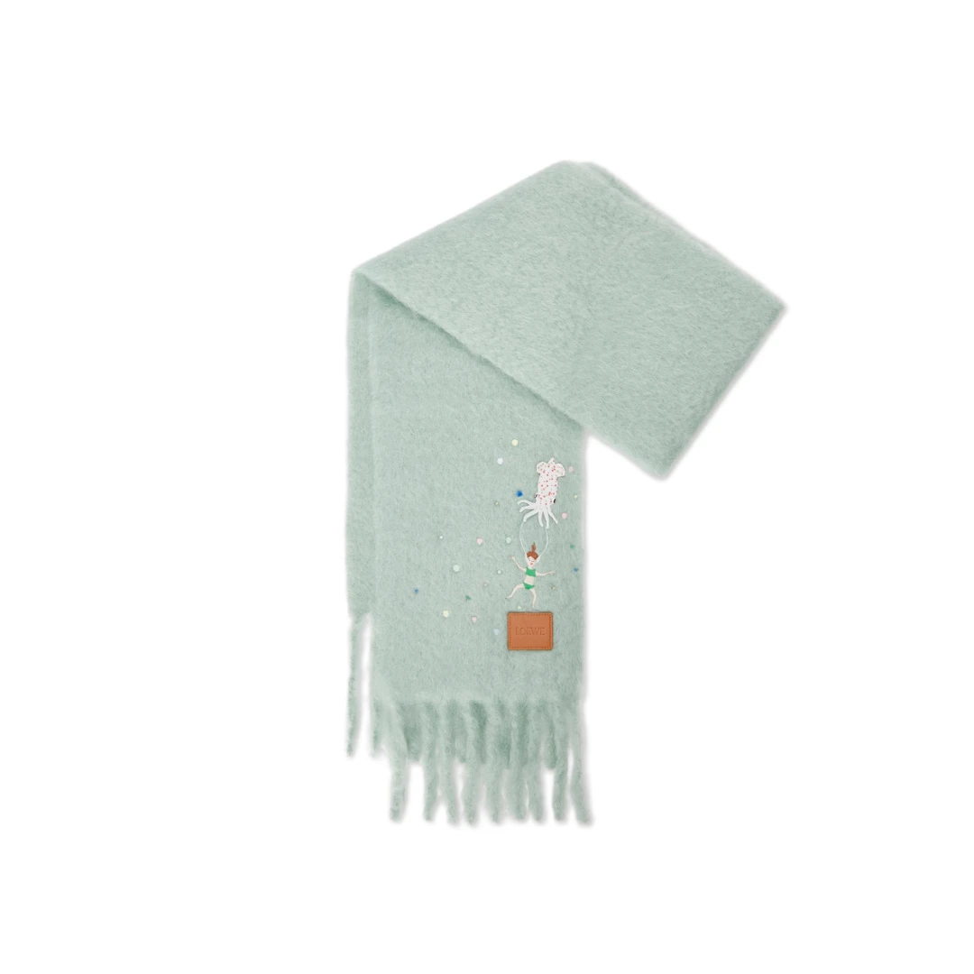 LOEWE Squid Scarf In Mohair And Wool