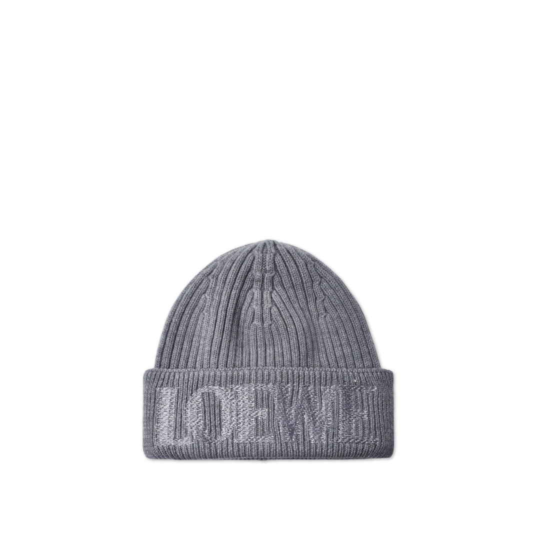 LOEWE Embroidered Logo Beanie In Wool