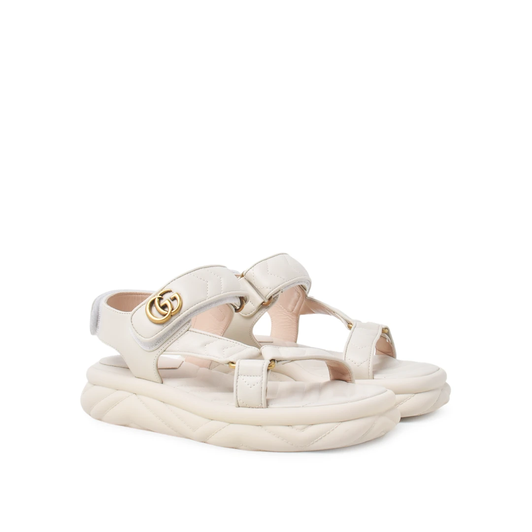GUCCI Double G Sandal Matelasse Leather