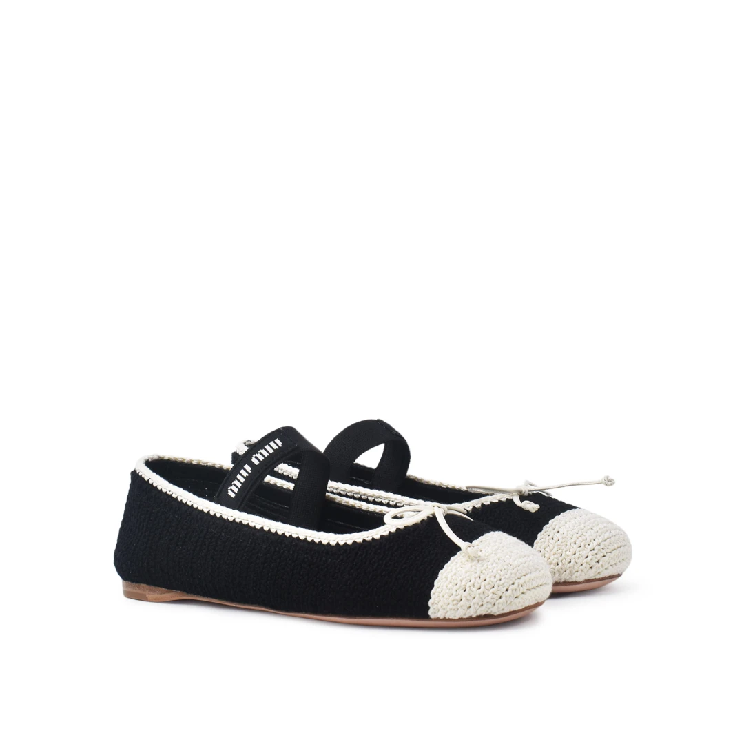 MIU MIU Crochet Knit Ballerinas