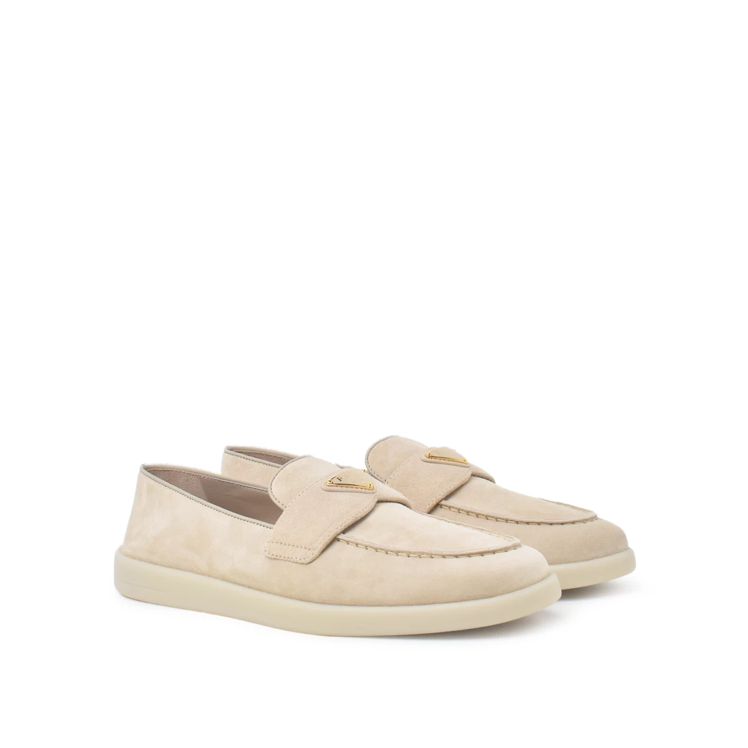 PRADA Triangle Logo Loafer Suede Leather