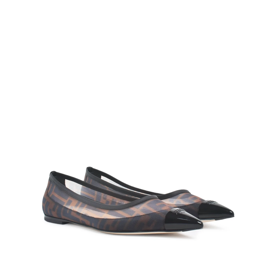 FENDI Colibri FF Mesh Ballet Flats