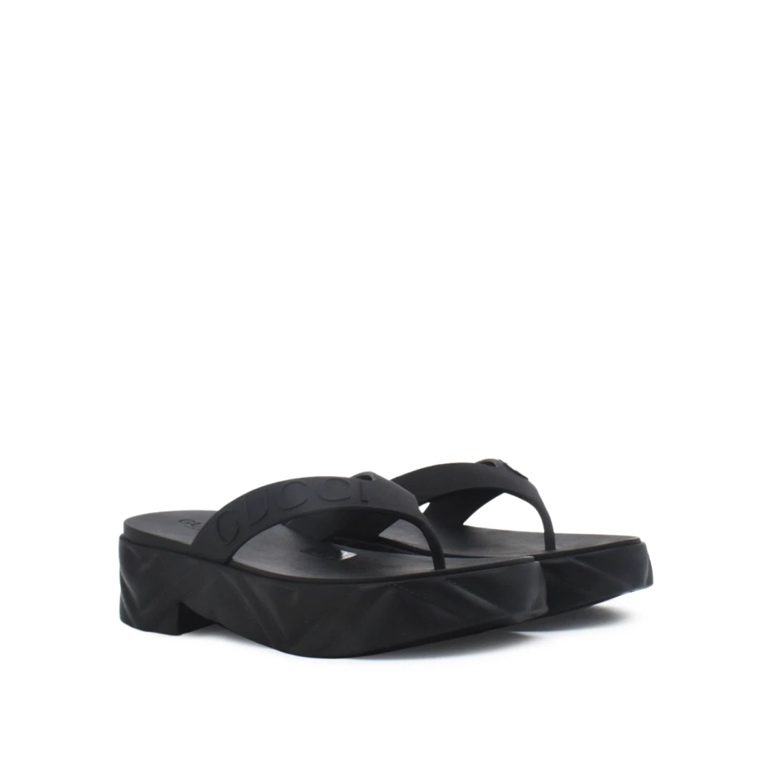 GUCCI Thong platform rubber sandal