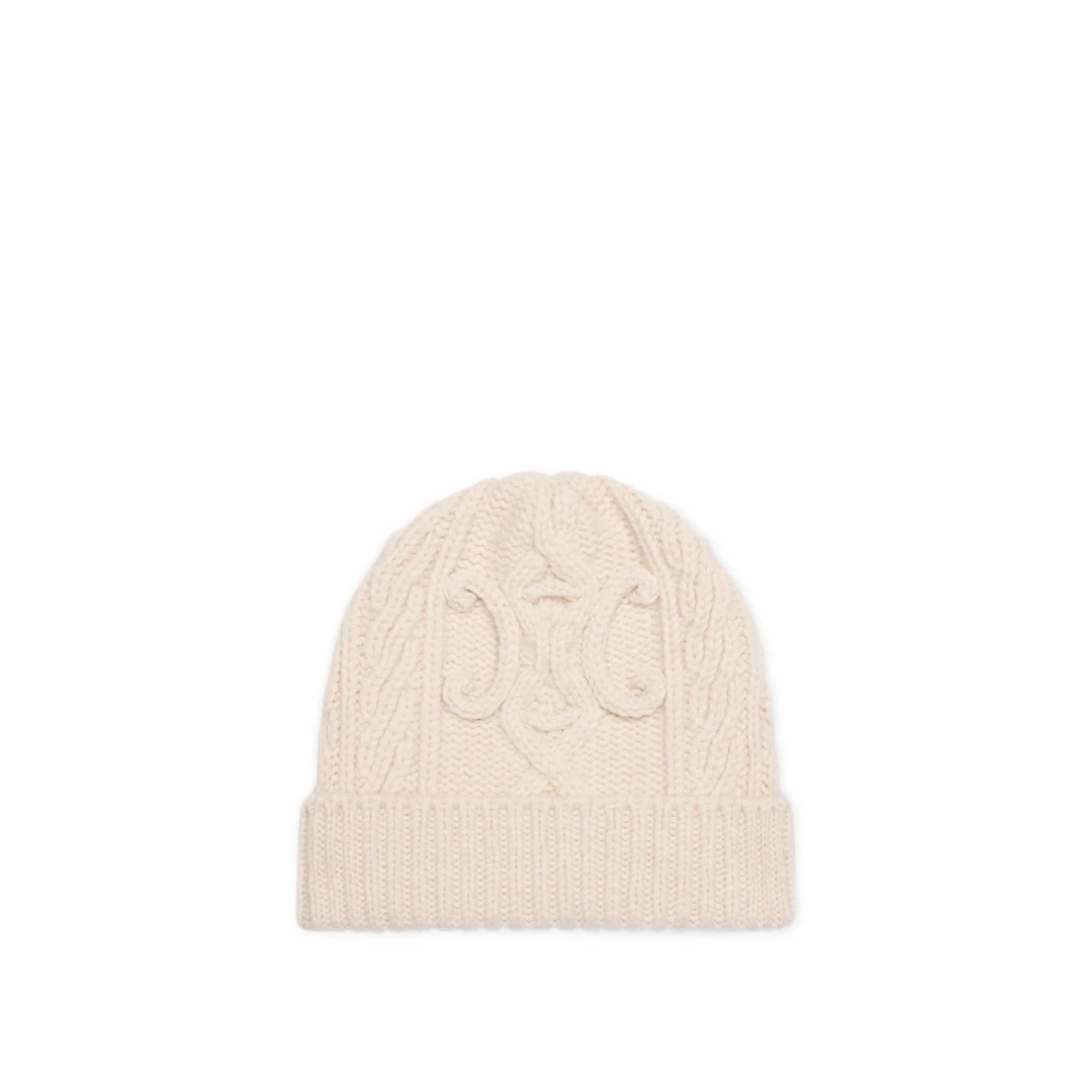 CELINE Triomphe Beanie In Cashmere And Wool
