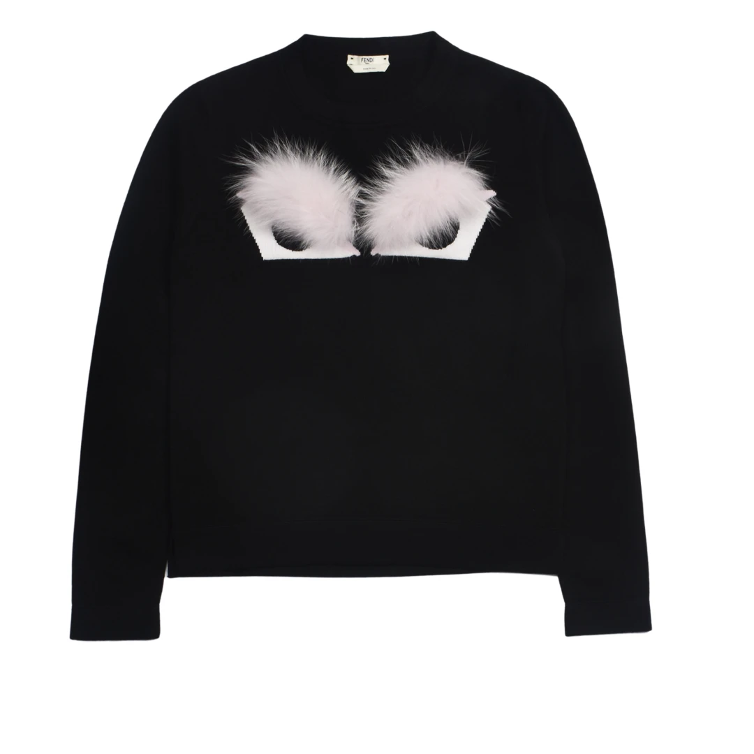 FENDI Little monster eyes long sleeve sweater crewneck wool