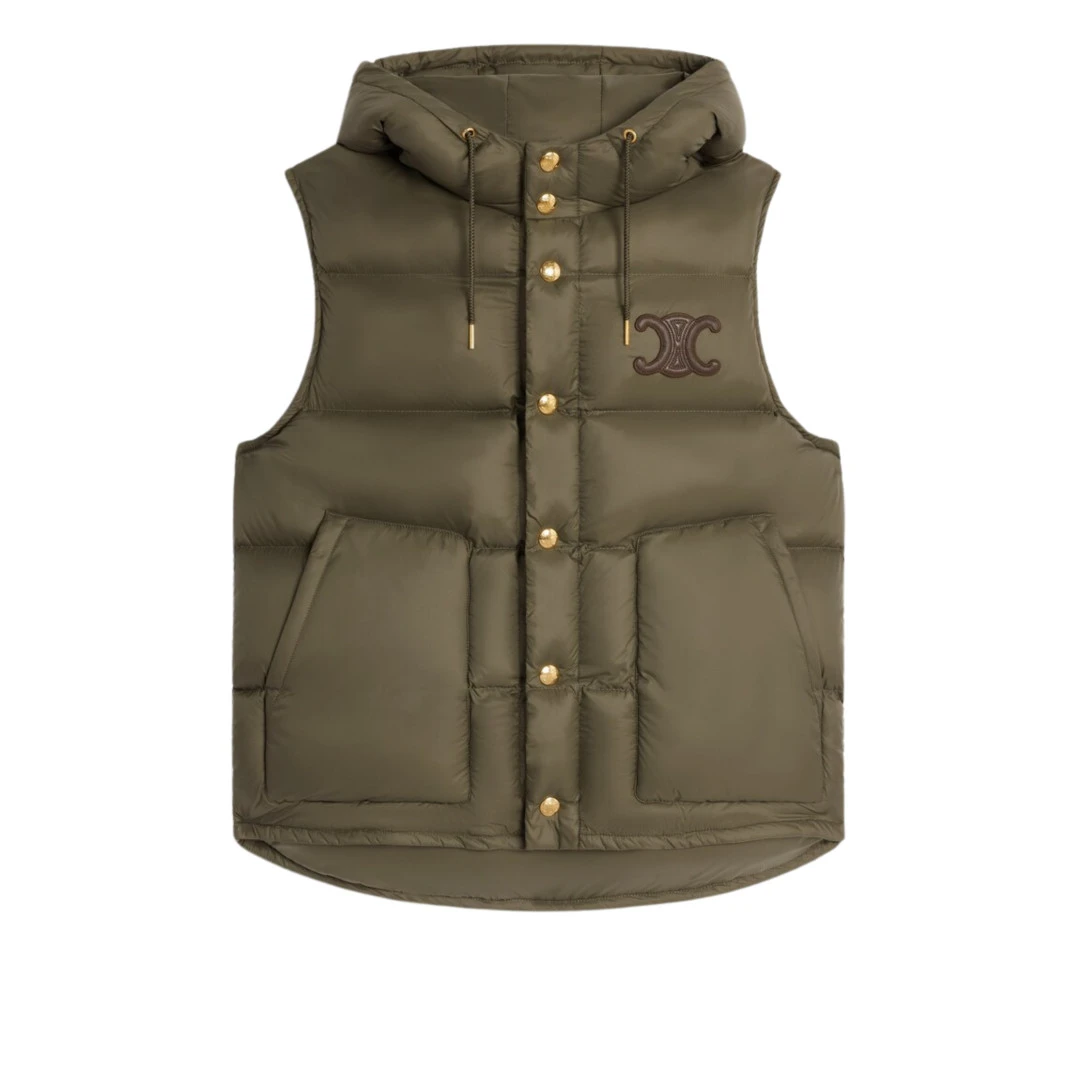 CELINE Triomphe Down Vest In Lightweight Nylon