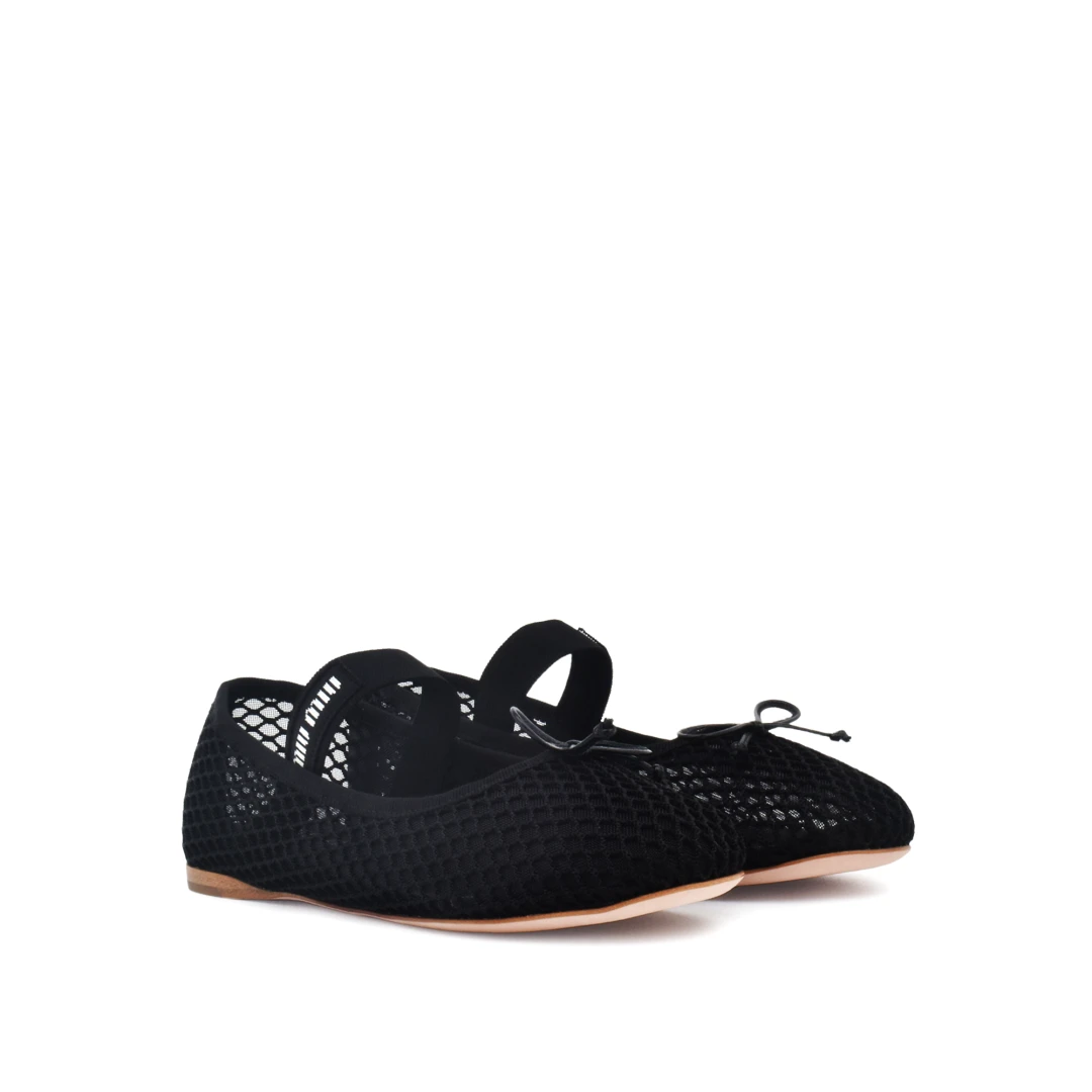 MIU MIU Mesh Fabric Ballerinas