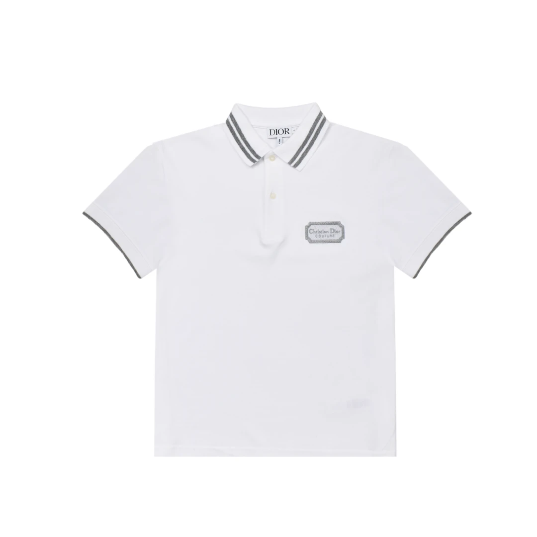 CHRISTIAN DIOR Embroidered Logo Tag Polo Shirt